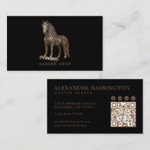 Elegant Brons Mustang Häst Barberare Shop Qr Kod