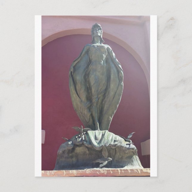 Elegant bronsstaty av kvinna vykort (Framsida)