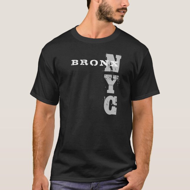 Elegant Bronx Nyc Text Black, Kreativ Design T Shirt (Framsida)