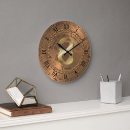 Elegant Bronze 8:e årsdagen Gift Idea Stor Klocka
