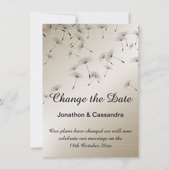 ELEGANT BRONZE & BLACK DANDELION ÄNDRA DATUM 2 (Framsida)