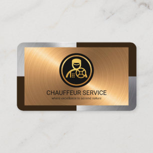 Elegant Bronze Lagrar chauffeur Driver Silver Visitkort