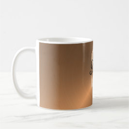 Elegant Bronze Metallic Monogram Namn Kaffemugg