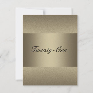 Elegant Bronze Pewter Metall Black 21:a födelsedag Inbjudningar
