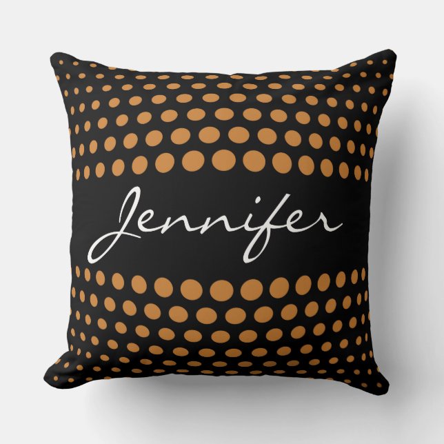 Elegant Bronze Polka dots Mönster Kudde (Framsida)