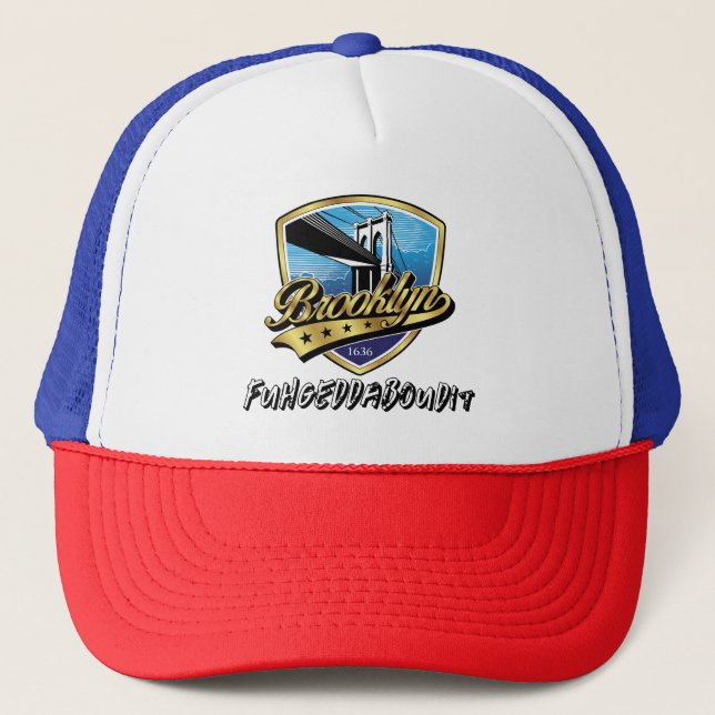 Elegant Brooklyn Shield och Svosh Design Trucker Keps (Framsida)