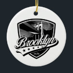 Elegant Brooklyn Shield och Swoosh-design Julgransprydnad Keramik<br><div class="desc">Elegant Brooklyn Shield och Swoosh-design,  en av de äldsta stadsdelarna i New York skapad av Edward Eksi</div>