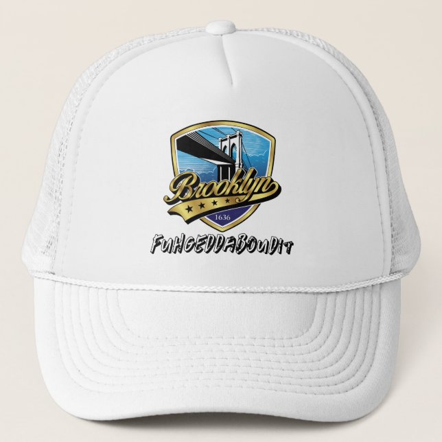 Elegant Brooklyn Shield och Swoosh Design Trucker Keps (Framsida)