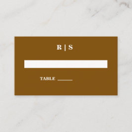 Elegant bröstnutbrun monogram bröllopsplatskort placeringskort