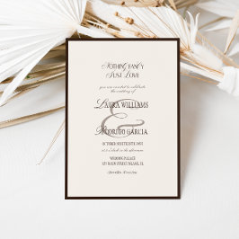 Elegant Brown And Beige Old Money Wedding Inbjudningar