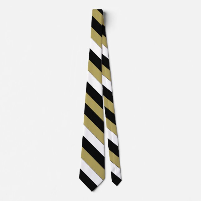 Elegant Brown Black and White Rand Mönster Tie Slips (Framsida)