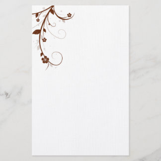 ELEGANT BROWN BLOMMIGT Stationery Brevpapper