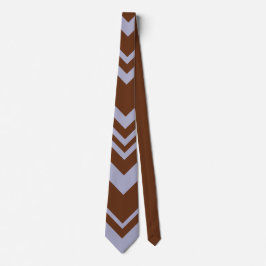 Elegant brown &blue chevron pattern Neck Tie Slips