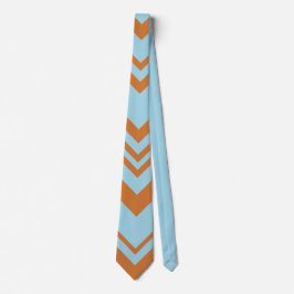 Elegant brown &blue chevron pattern Neck Tie Slips