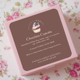 Elegant Brown Chocolate Cupcake Bakery Ingredient Fyrkantigt Klistermärke