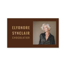 Elegant Brown Chocolatier Photo Social QR Code 