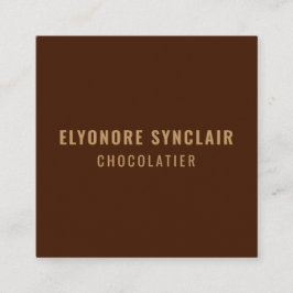 Elegant Brown Chocolatier Social Logo QR Code  Fyrkantigt Visitkort