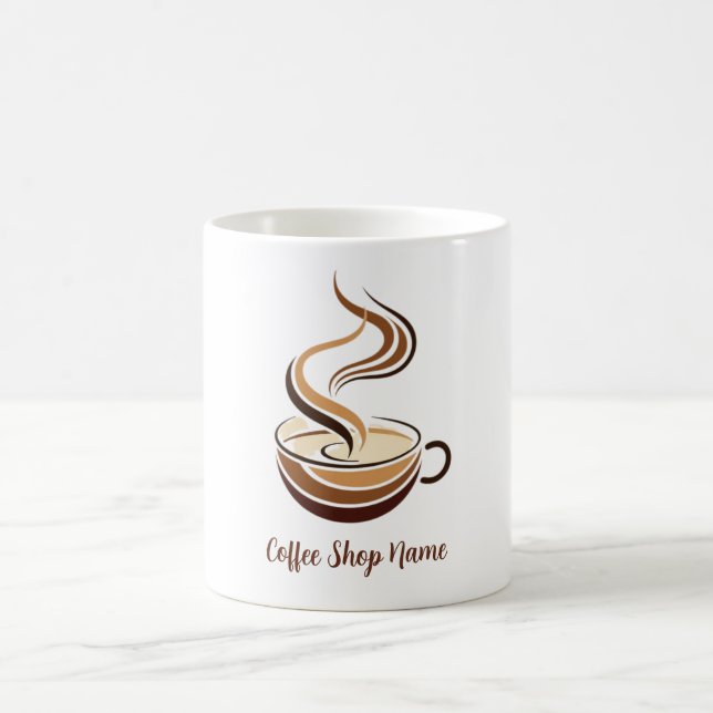 Elegant Brown Coffee espresso Business logotyp sho Kaffemugg (Center)