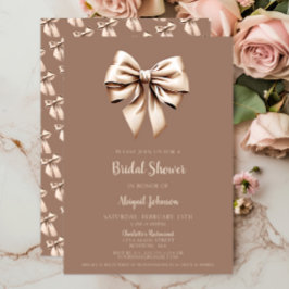 Elegant Brown Coquette Bow-Möhippa Inbjudningar