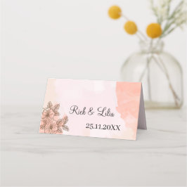 Elegant Brown Flower Personlig Bröllop Bord Placeringskort