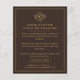 Elegant Brown & Guld Business Logotyp Promotional Flygblad