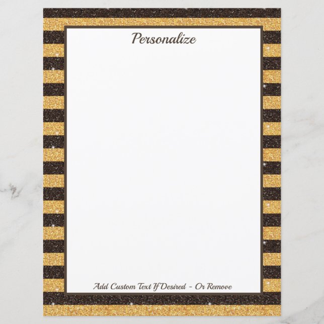 Elegant Brown Guld Gnistra Personlig Glitter (Framsida)