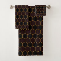 Elegant Brown Guld Honeycomb Hexagon Mönster Manly