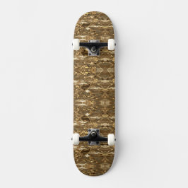 Elegant Brown Guld-skåp Mini Skateboard Bräda 18,5 Cm