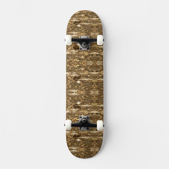 Elegant Brown Guld-skåp Mini Skateboard Bräda 18,5 Cm (Framsida)