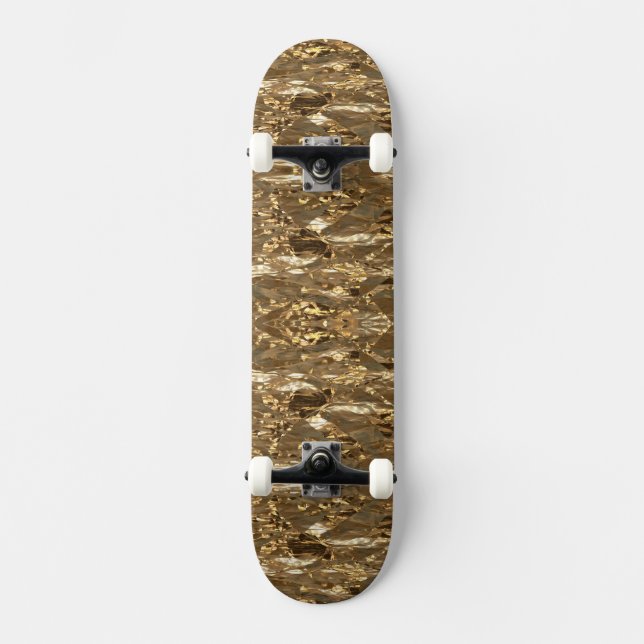 Elegant Brown Guld-skåp Old School Skateboard Bräda 18 Cm (Framsida)