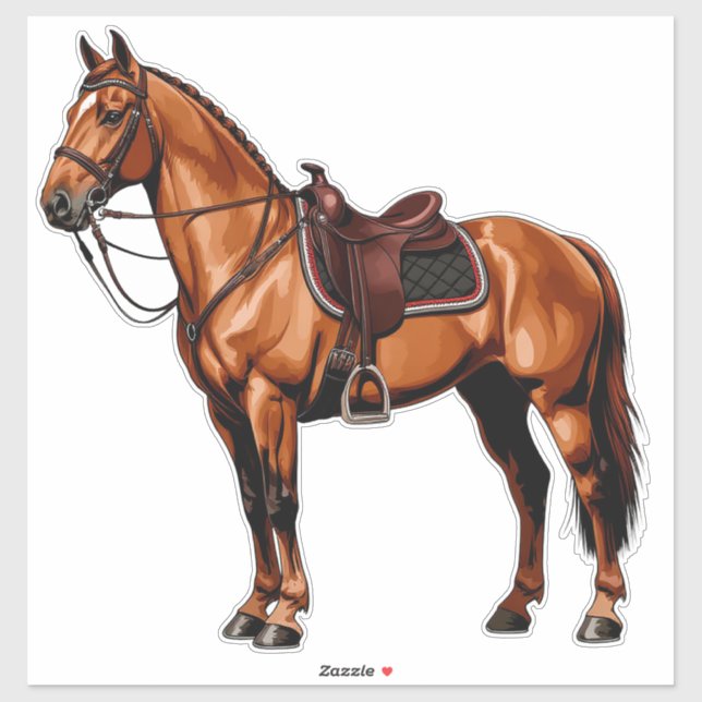 Elegant Brown Horse Klistermärken (Ark)