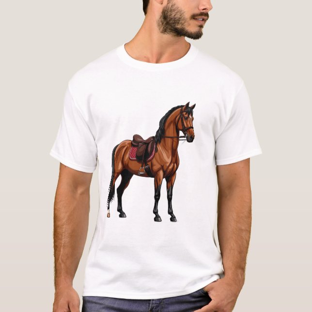 Elegant Brown Horse T Shirt (Framsida)
