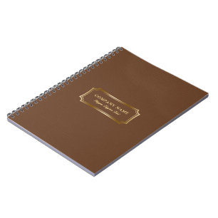 Elegant Brown Leather Struktur Vintage Guld Ram Anteckningsbok