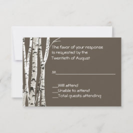 Elegant Brown med Birch Träd Bröllop OSA Card