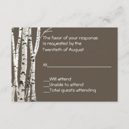 Elegant Brown med Birch Träd Bröllop OSA Card Kort