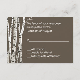 Elegant Brown med Birch Träd Bröllop OSA Card Kort