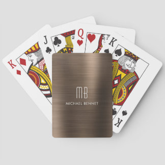 Elegant Brown Monogram Casinokort