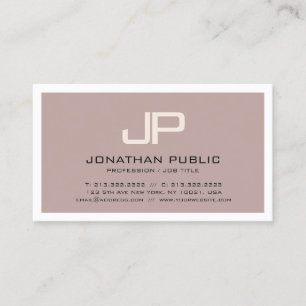 Elegant Brown Monogram Design Modern Professionell Visitkort