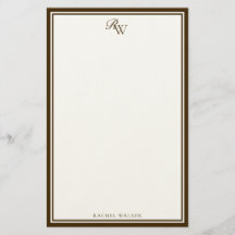 Elegant Brown Monogram Two Border