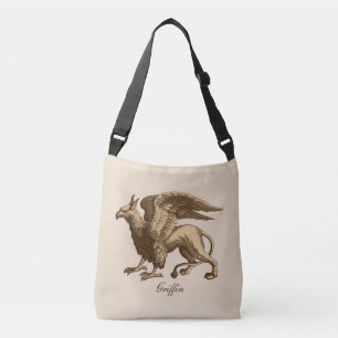 Elegant Brown och Beige Griffin - Legendary Beast Axelväska