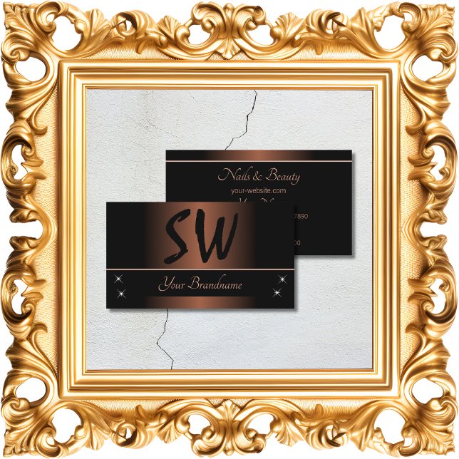 Elegant Brown och Black med Monogram Professionell Visitkort (Skapare uppladdad)