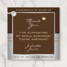 Elegant Brown och Silver Small Business Tack