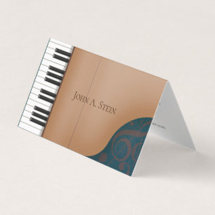 Elegant Brown Piano Musician & Music Industry Visitkort