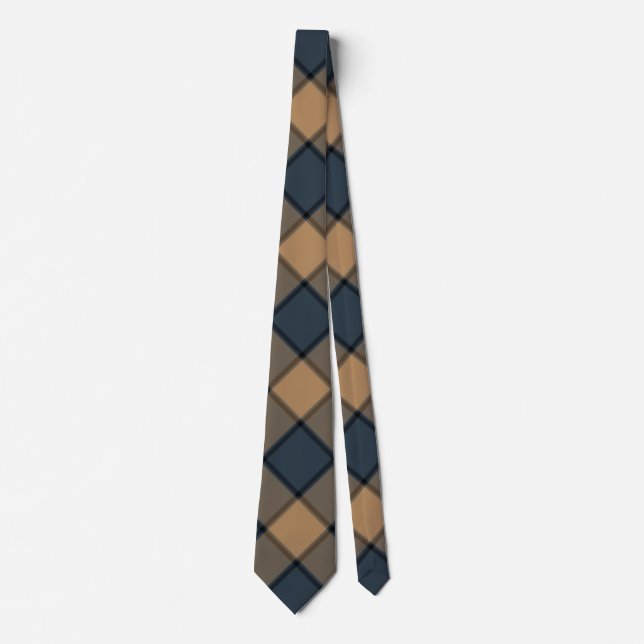 Elegant Brown Plade Neck Tie För manar Necktie Slips (Framsida)