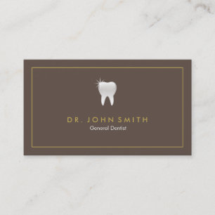 Elegant Brown Shiny Tooth Dental Möte Ram Tidsbeställning Kort
