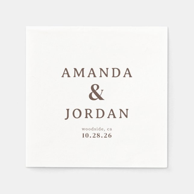Elegant Brown Typographic Pappersservett (Framsidan)
