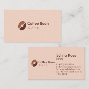 Elegant Brown Typography Warm Charm Coffee Soft Visitkort