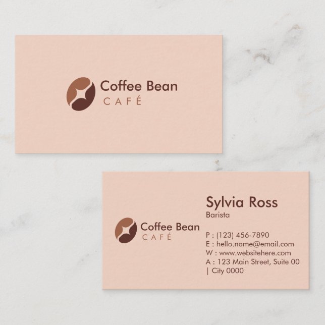 Elegant Brown Typography Warm Charm Coffee Soft Visitkort (Fram/baksida)