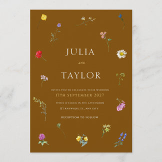 Elegant Brown Wedding Invitation Inbjudningar