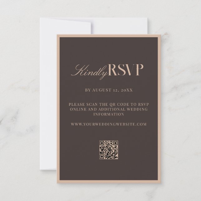 Elegant Brown Wedding OSA Kort (Framsida)